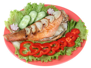 Fried fish and vegetables