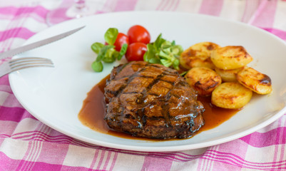 Grilled beef steak