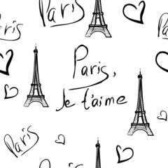 vector seamless pattern of Paris