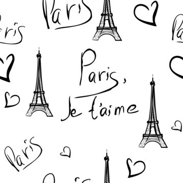 vector seamless pattern of Paris