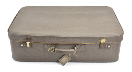 Vintage suitcase isolated over white background