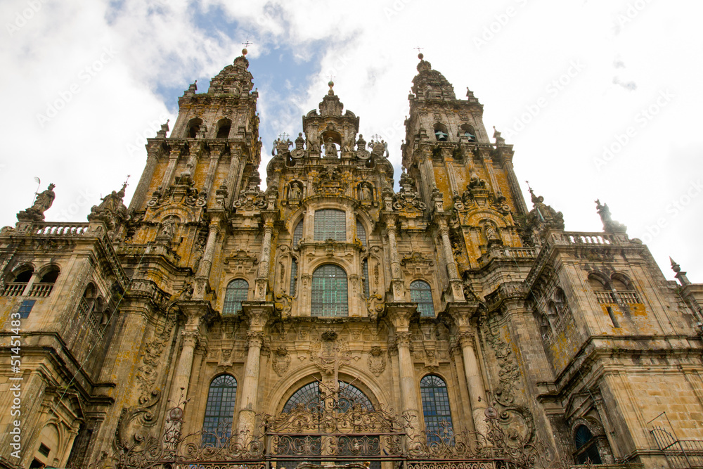 Wall mural cathedral in Santiago de Compostela, Spain