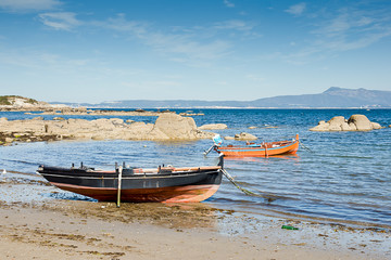 boats in O Grove, Pontevedra, Galicia, Spain