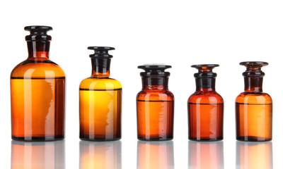 Medicine bottles isolated on white