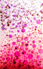 Oil drops on water surface