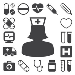Medical icons set, . Illustration