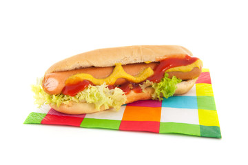 Hotdog with bread roll