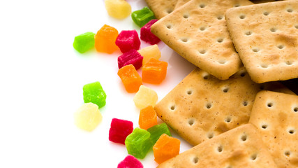 cracker biscuits and candied fruits