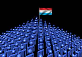 Fototapeta premium Pyramid of abstract people with Luxembourg flag illustration
