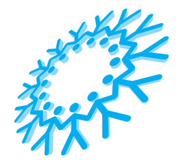 Team flake symbol - Work team concept