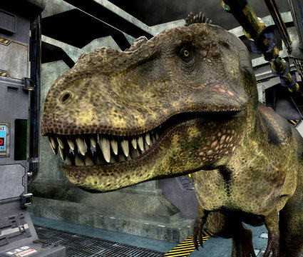 T-Rex in sci tube side awy