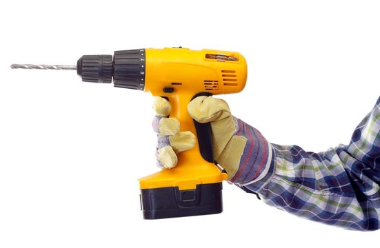 Hand holding drill
