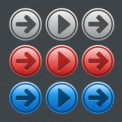 color glossy buttons with arrows