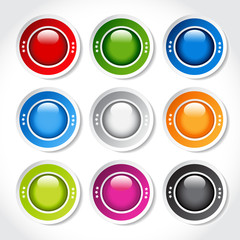circular blank glossy buttons