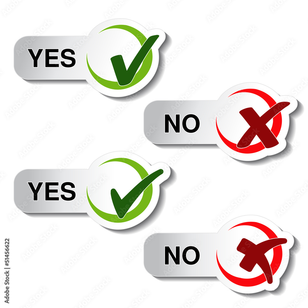 Poster vector yes no button - check mark symbol