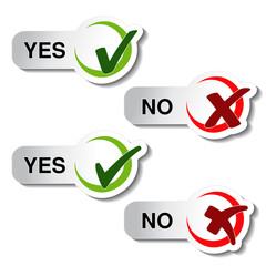 vector yes no button - check mark symbol