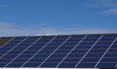 Solar panels on house rooftop