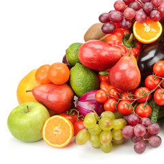 fruits and vegetables isolated on white
