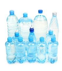 Naklejka premium Different water bottles isolated on white