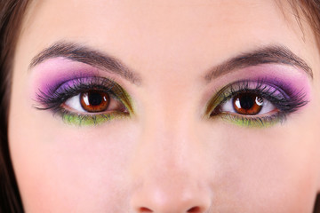 Fototapeta premium Beautiful female eyes with bright make-up