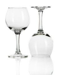Two glasses isolated on white
