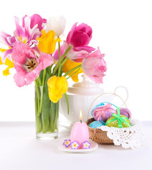 Place setting for Easter close up