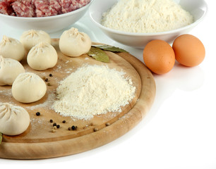 Fototapeta premium Raw Georgian khinkali