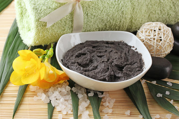 Composition with cosmetic clay for spa treatments,