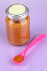 Color spoon for baby food with baby nutrition