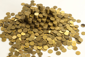 Pila de monedas, finanzas, dinero, capitalismo, la bolsa.