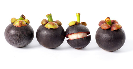 Mango-steen tropical fruit isolated on white background