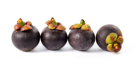 Mango-steen tropical fruit isolated on white background