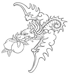 bat painting of chinese style for coloring