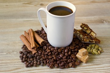 Morning coffee mug with spices