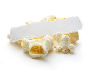 Popcorn on the white background