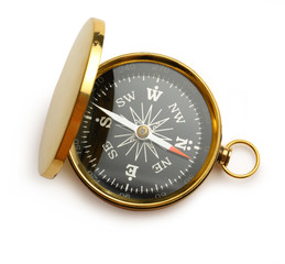 Golden vintage compass