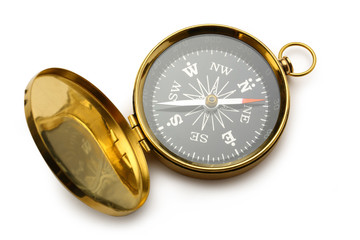 Golden vintage compass