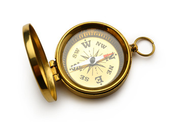 Golden vintage compass