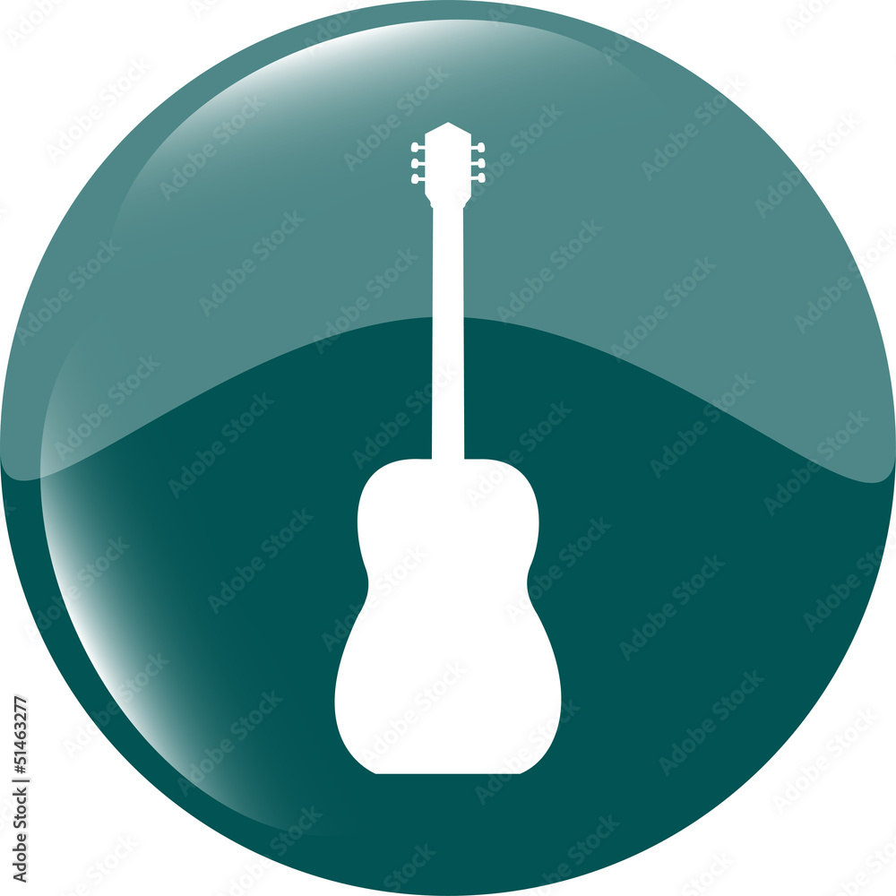 Wall mural guitar - icon button isolated