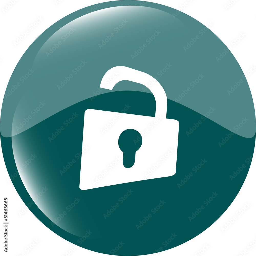 Poster padlock icon web sign. rounded button