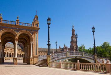 Fototapeta premium most Plaza de España, Sewilla, Hiszpania