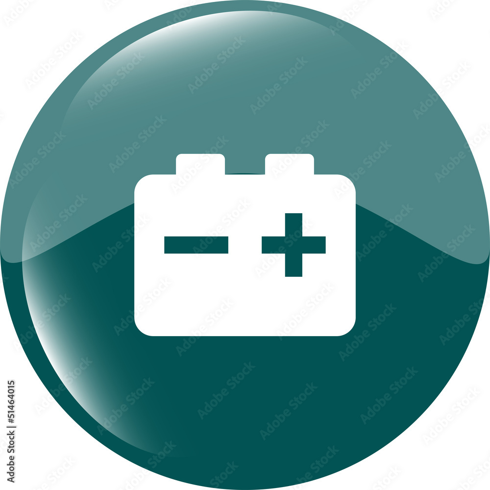 Poster battery round web glossy icon button