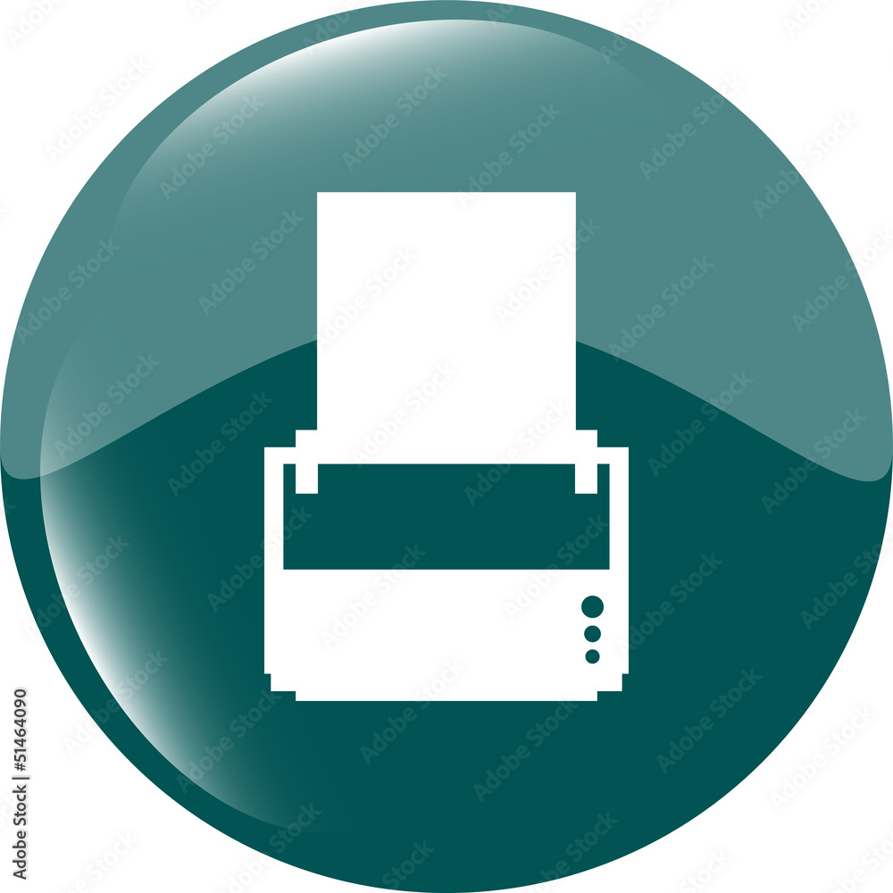 Poster printer glossy icon buttons for web