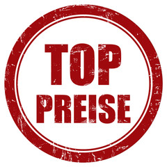 Grunge Stempel rot rund TOP PREISE