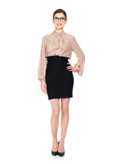 Fototapeta premium Full portrait of young beautiful woman