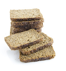 Sliced brown bread with whole grain