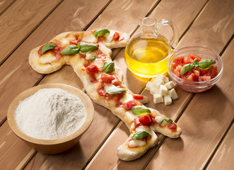 Pizza in the shape of Italy