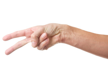Hand gesture with two fingers