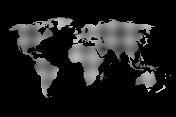 Carte du monde faite de pixels