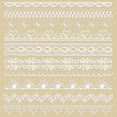 Set of lace ribbons - for design and scrapbook - in vector - obrazy, fototapety, plakaty